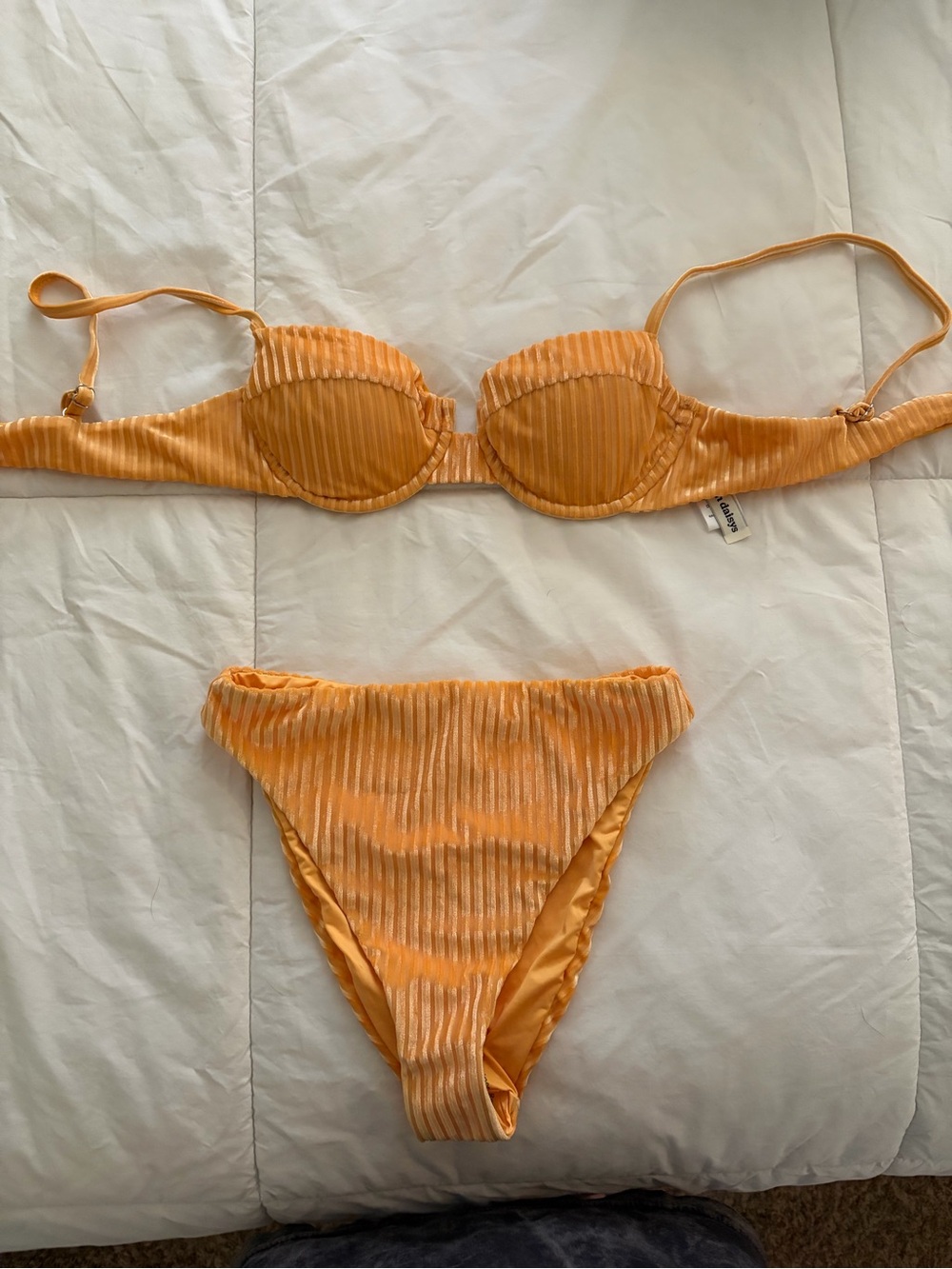 Dippin' Daisy's Ribbed Orange Bikini Set